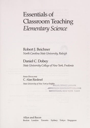 Essentials of Classroom Teaching: Elementary Science