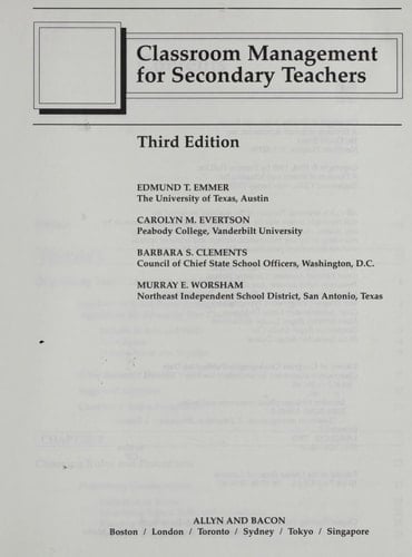 Classroom Management for Secondary Teachers