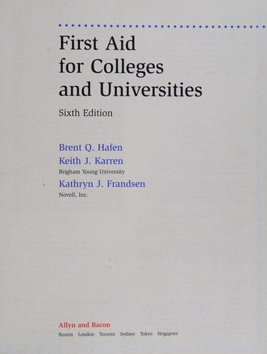 First Aid for Colleges and Universities : Examination Copy