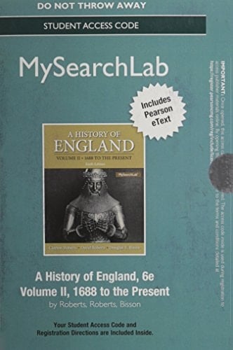 MySearchLab with Pearson eText -- Standalone Access Card -- for History of England, Volume 2, A (1688 to the present) (6th Edition)