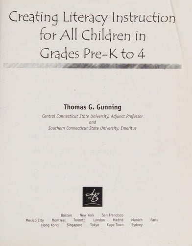 Creating Literacy Instruction for All Children in Grades Pre-K to 4