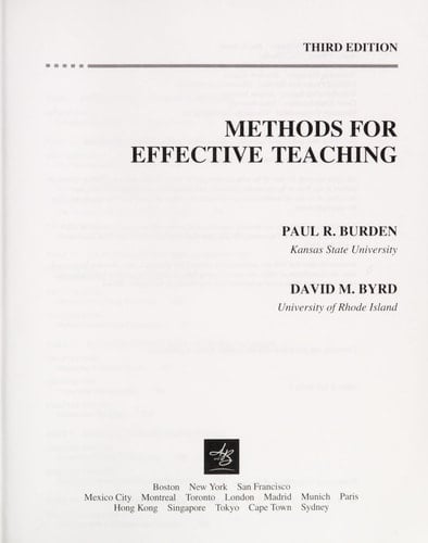 Methods for Effective Teaching (3rd Edition)