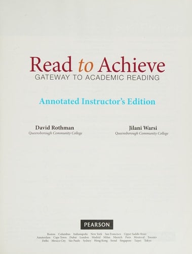 Read to Achieve: Gateway to Academic Reading