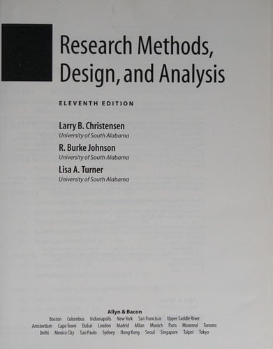 Research Methods, Design, and Analysis, 11th Edition