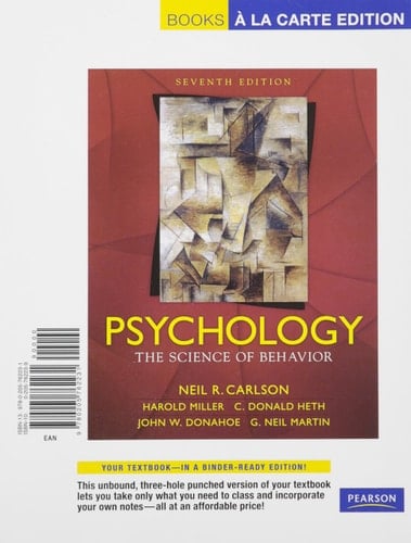 Psychology: The Science of Behavior, Books a la Carte Edition (7th Edition)