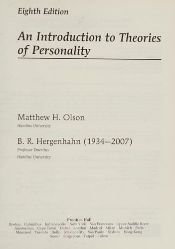 An Introduction to Theories of Personality, 8th Edition