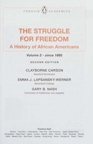 The Struggle for Freedom: A History of African Americans, Concise Edition, Volume 2 (Penguin Academic Series) (2nd Edition)