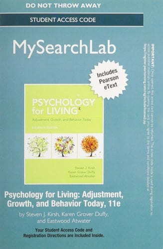 NEW MySearchLab with Pearson eText -- Standalone Access Card -- for Psychology for Living (11th Edition)