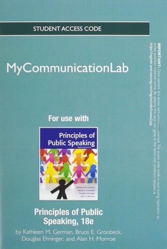 Principles of Public Speaking New Mycommunicationlab Standalone Access Card (Mycommunicationlab (Access Codes))