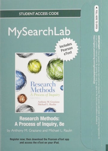 MyLab Search with Pearson eText -- Standalone Access Card -- for Research Methods: A Process of Inquiry (8th Edition) (MySearchLab (Access Codes))