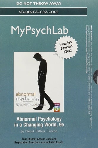 NEW MyLab Psychology with Pearson eText -- Standalone Access Card -- for Abnormal Psychology in a Changing World (9th Edition)