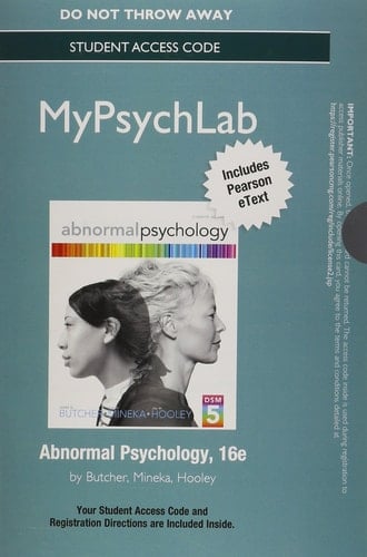 NEW MyPsychLab with Pearson eText -- Standalone Access Card -- for Abnormal Psychology (16th Edition)