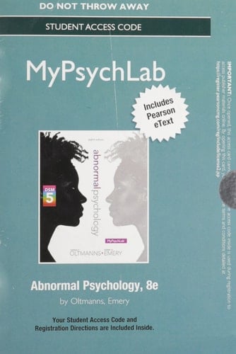 NEW MyLab Psychology with Pearson eText -- Standalone Access Card -- for Abnormal Psychology (8th Edition)