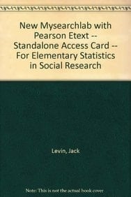 MyLab Search with Pearson eText -- Standalone Access Card -- for Elementary Statistics in Social Research (12th Edition)