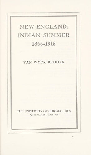 New England Indian Summer, 1865-1915