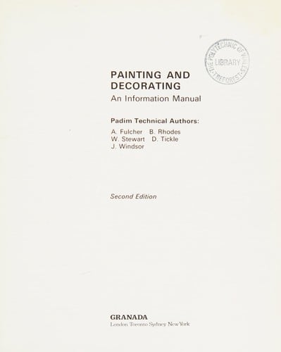 Painting and Decorating An Information Manual
