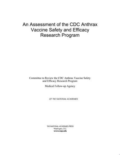 An Assessment of the CDC Anthrax Vaccine Safety and Efficacy Research Program