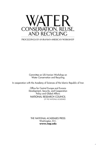 Water Conservation, Reuse, and Recycling Proceedings of an Iranian-American Workshop