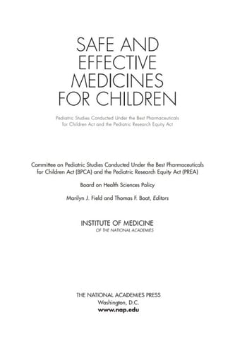 Safe and Effective Medicines for Children