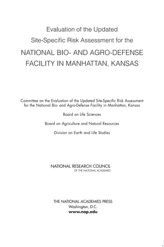 Evaluation of the Updated Site-Specific Risk Assessment for the National Bio- and Agro-Defense Facility in Manhattan, Kansas