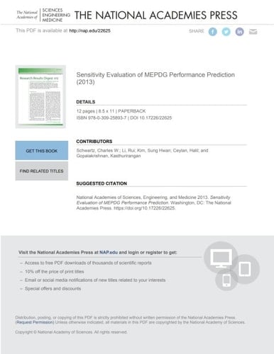 Sensitivity Evaluation of MEPDG Performance Prediction