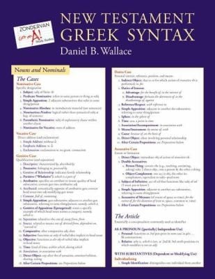 New Testament Greek Syntax Laminated Sheet