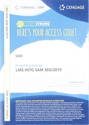 LMS Integrated SAM 365 & 2019 Assessments, Training and Projects, 1 term Printed Access Card
