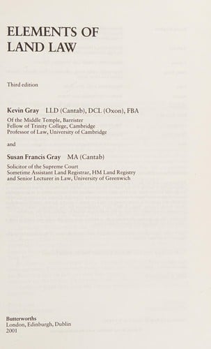 Elements of Land Law