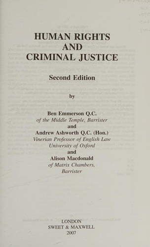Human Rights and Criminal Justice