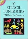 10 Stencil Fun Books 89 Pre-cut Stencils