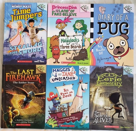 Branches Books Series Starter Mega Pack: 6 Book Set From: Princess Pink and the Land of Fake-Believe: Moldylocks and the Three Beards / Monkey Me / Missy's Super Duper Royal Deluxe / The Notebook of Doom / Lotus Lane / Kung Pow Chicken /
