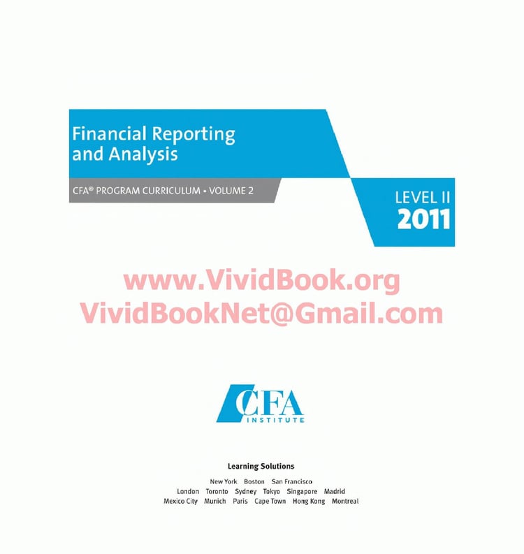 CFA Program Curriculum Level II, 2011