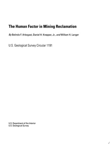 The Human Factor in Mining Reclamation