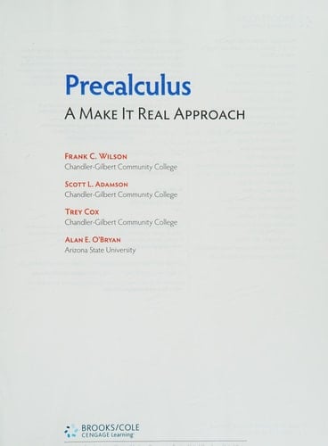 Precalculus: A Make it Real Approach