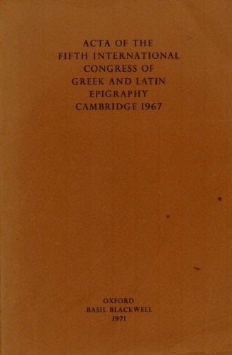 Acta 5th Epigraphic Cong