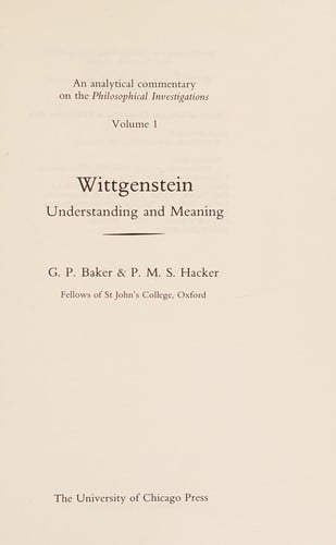 Wittgenstein: Mind and Will (Analytical Commentary on the Philosophical Investigations, Vol 4)