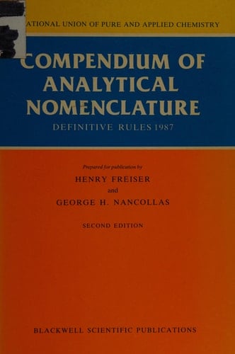 Compendium of Analytical Nomenclature