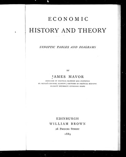 Economic history and theory: synoptic tables and diagrams