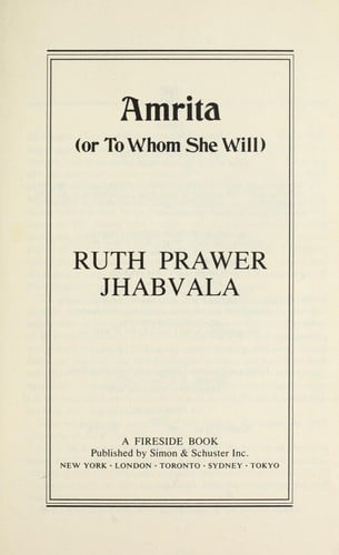 Amrita: Or to Whom She Will