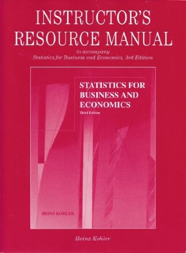 Inst Resource Mnl: Kohler.Stat.Bus.Econ.3e Irm/TB