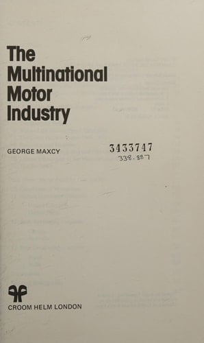 The multinational motor industry