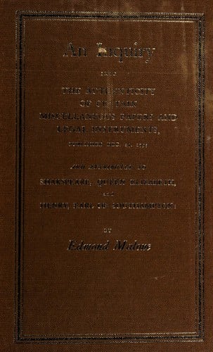 Inquiry into the Authenticity of Miscellaneous Papers and Legal Instruments to Shakespeare (18th Century Shakespeare)