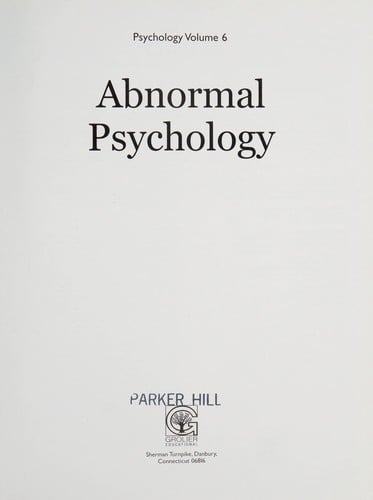 Psychology: Abnormal psychology