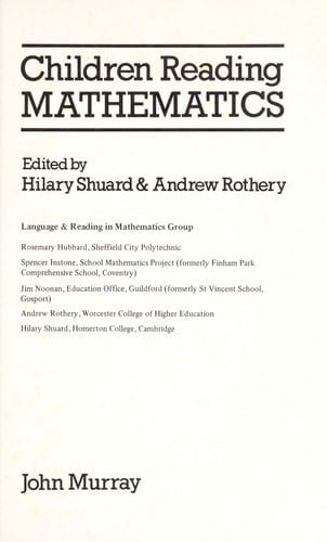 Children Reading Mathematics