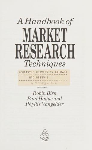 Handbook of Market Research Techniques