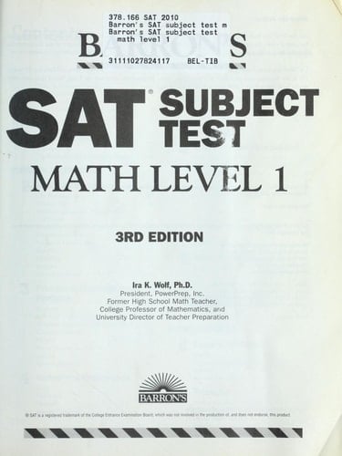 Barron's SAT Subject Test Math Level 1