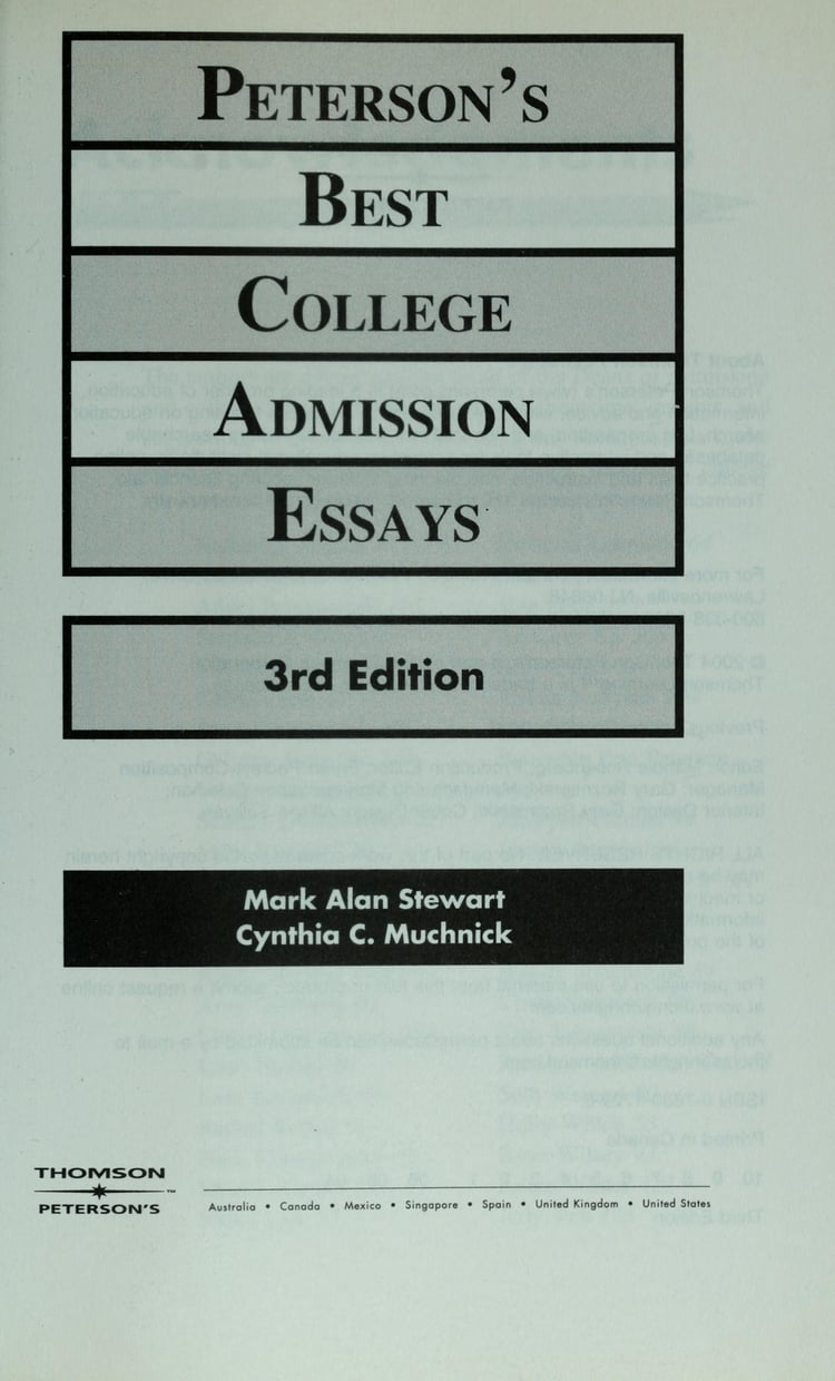 Peterson's Best College Admission Essays