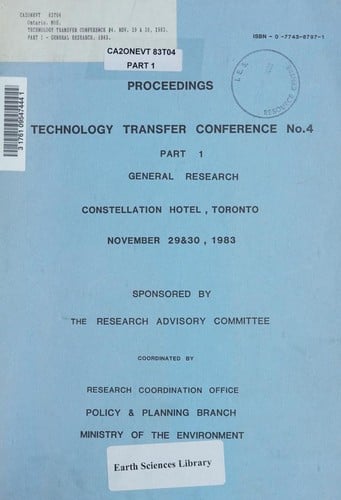 Proceedings : Technology Transfer Conference No. 4, Constellation Hotel, Toronto, November 29 & 30, 1983