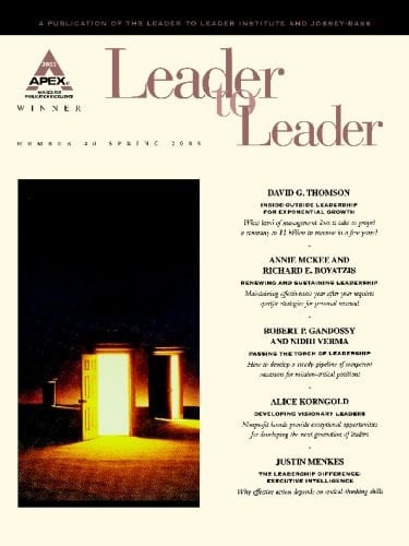 Leader to Leader (LTL), Volume 40, Spring 2006