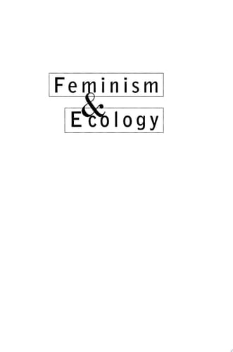 Feminism and Ecology An Introduction